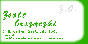 zsolt orszaczki business card